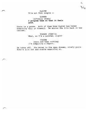 Illustration for article titled Script Pages From Joss Whedon's Dollhouse!